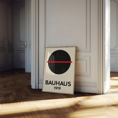Bauhaus Circle Red Line Poster