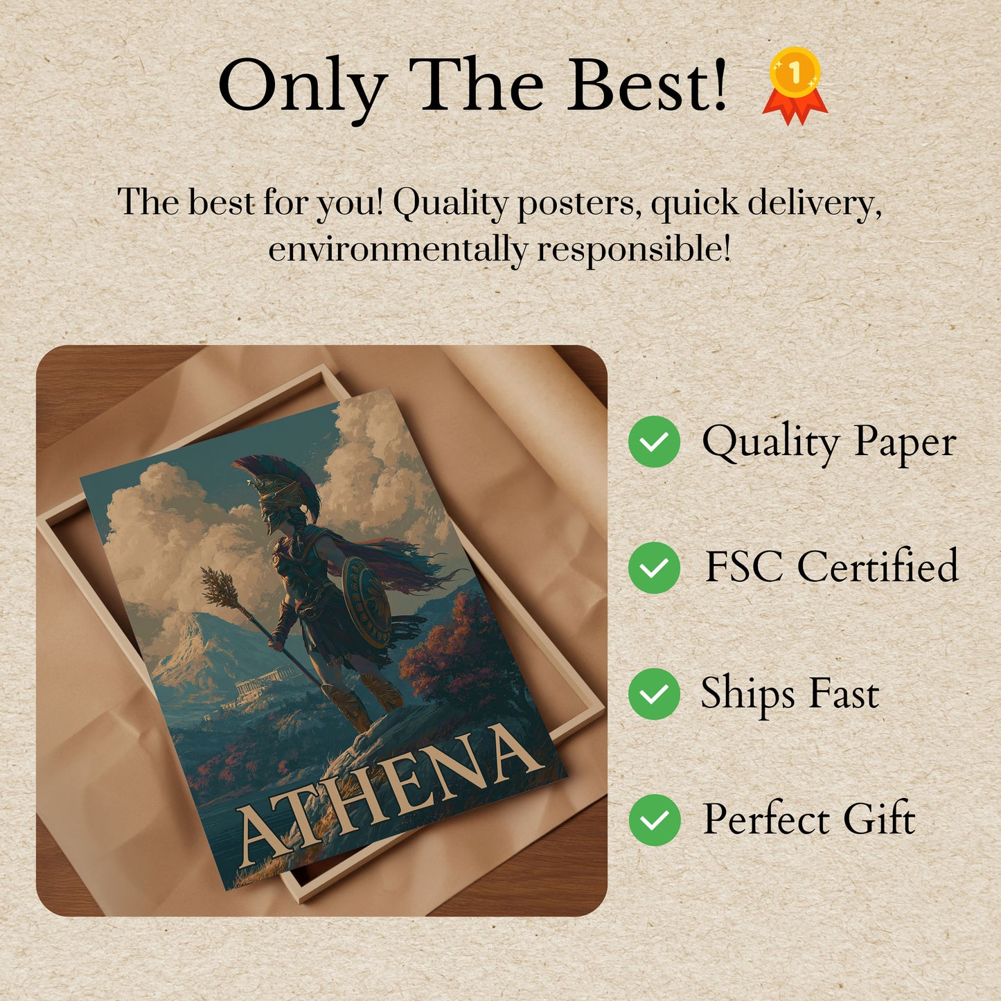 Athena Greek Goddess Warrior Poster