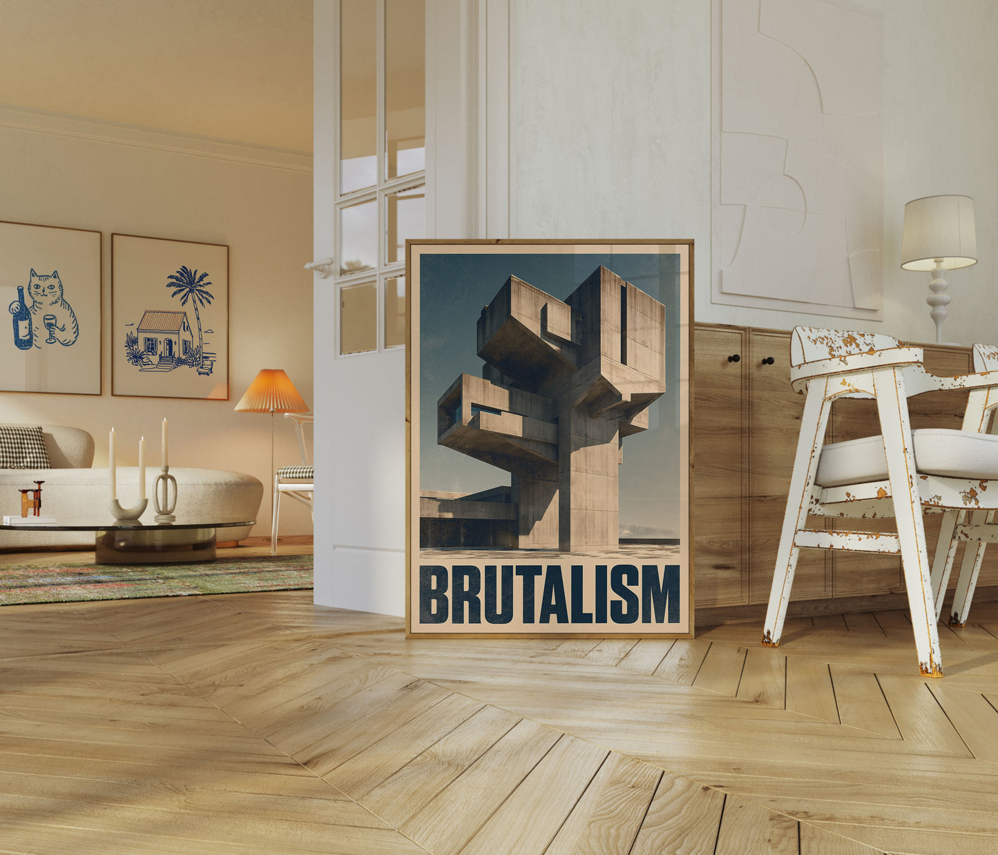 Brutalist Architecture Tower Poster