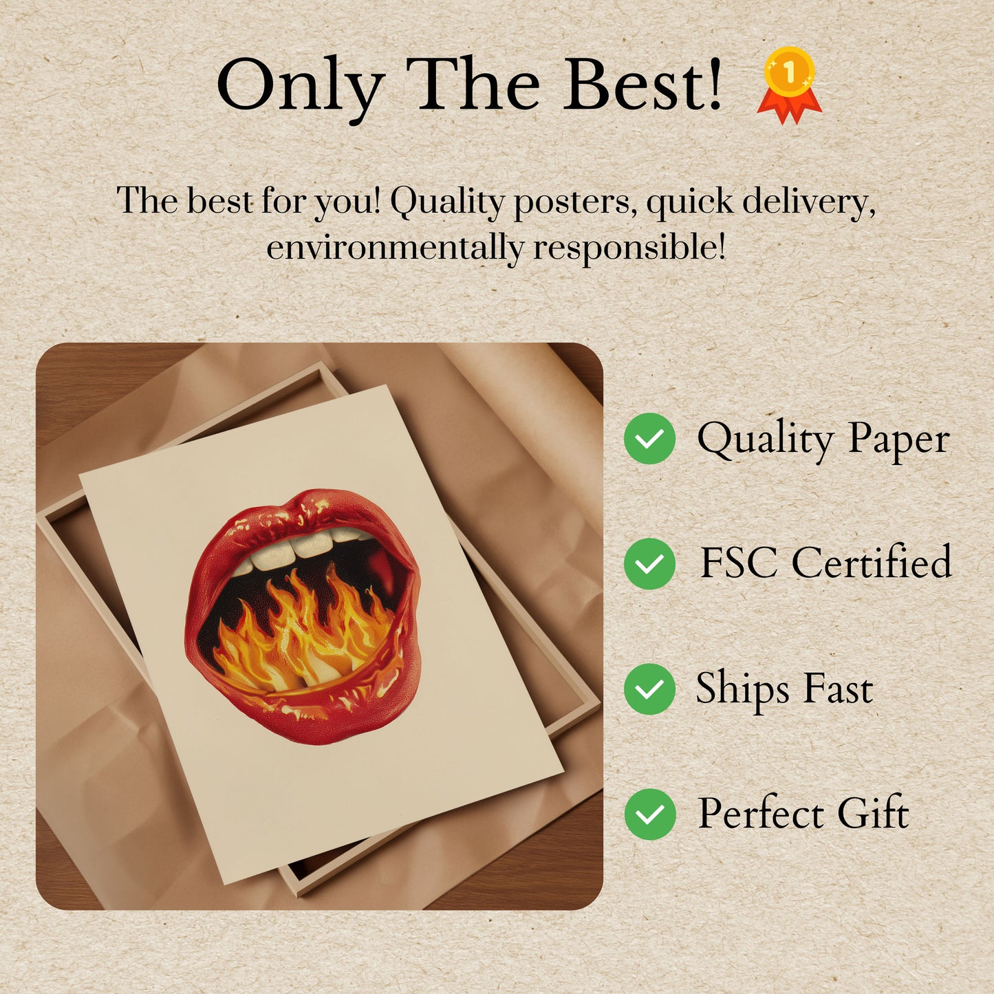 Fiery Mouth Flames Poster