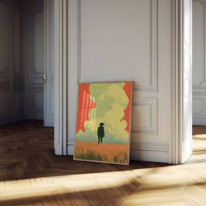 Solitary Cowboy in the Desert Poster
