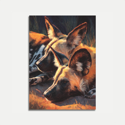 Woestijn Coyotes bij Zonsondergang Poster