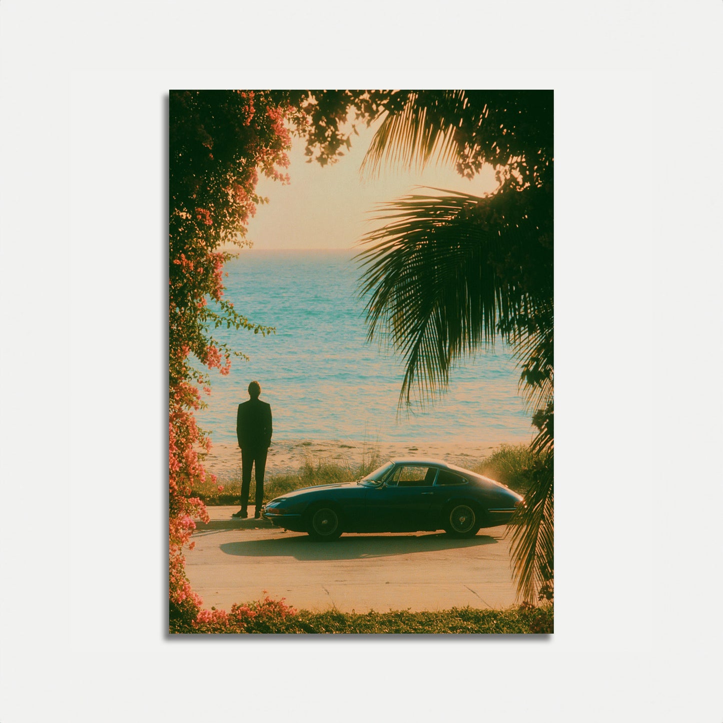 Vintage Strandauto Nachdenken Poster