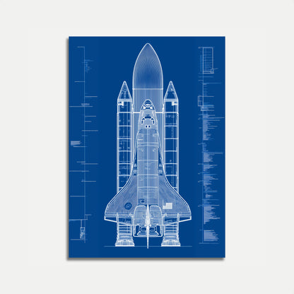 Plakát s výkresem raketoplánu
