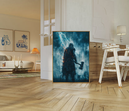 Lightning Thor Viking Poster