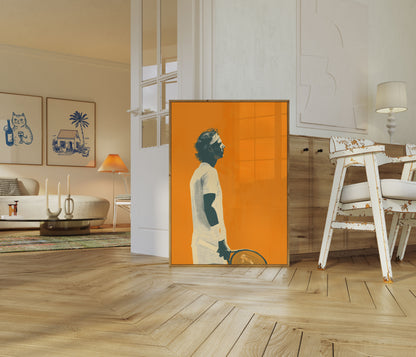 Tennislegende Orange Court Poster