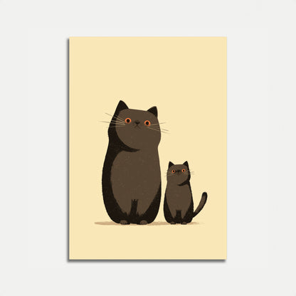 Póster de Gato Madre e Gatito