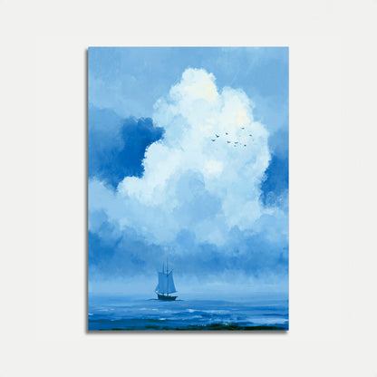 Póster Velero Bajo Nubes Dramáticas