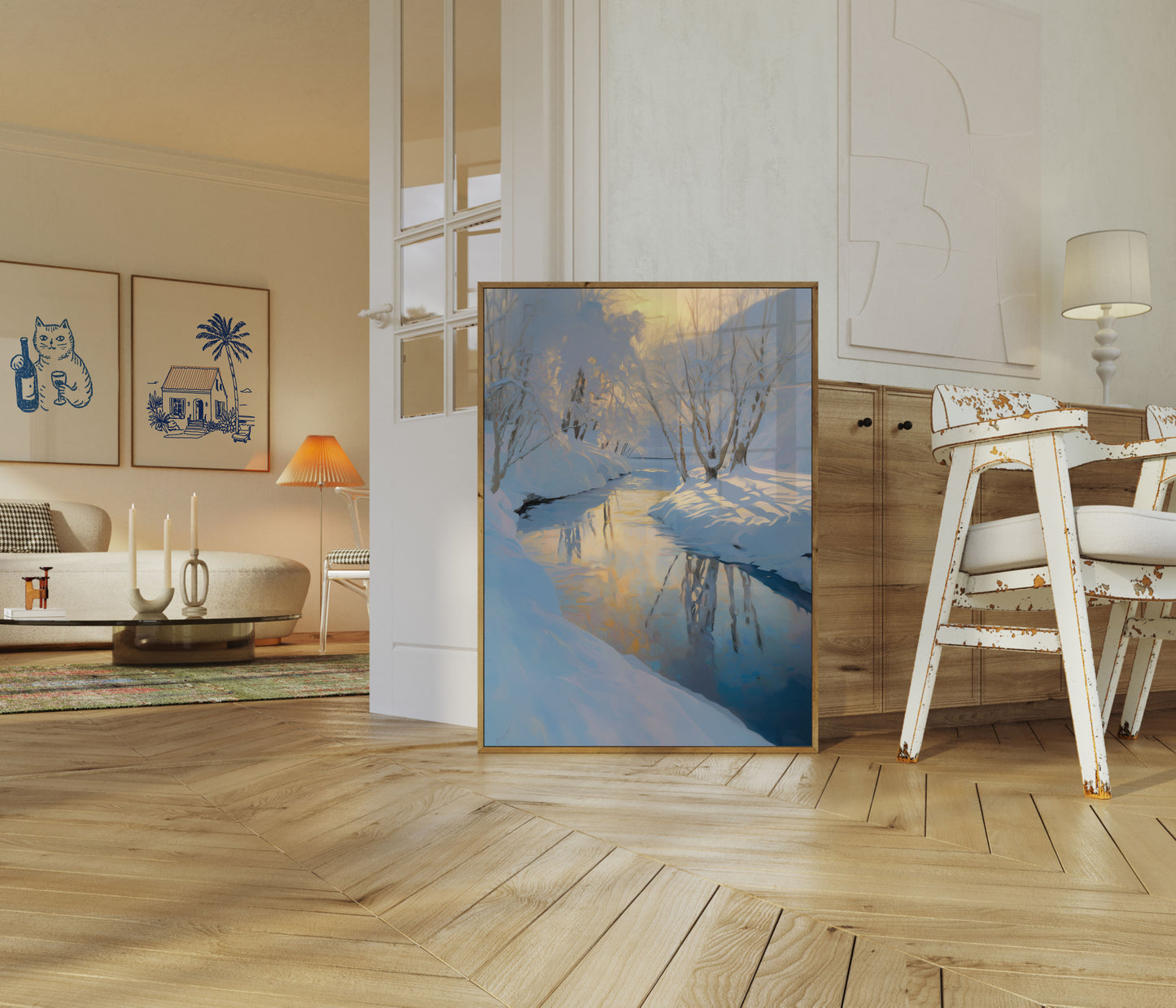 Winterstroom Reflectie Poster