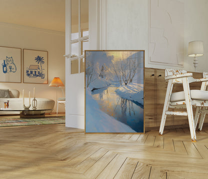 Winterstroom Reflectie Poster