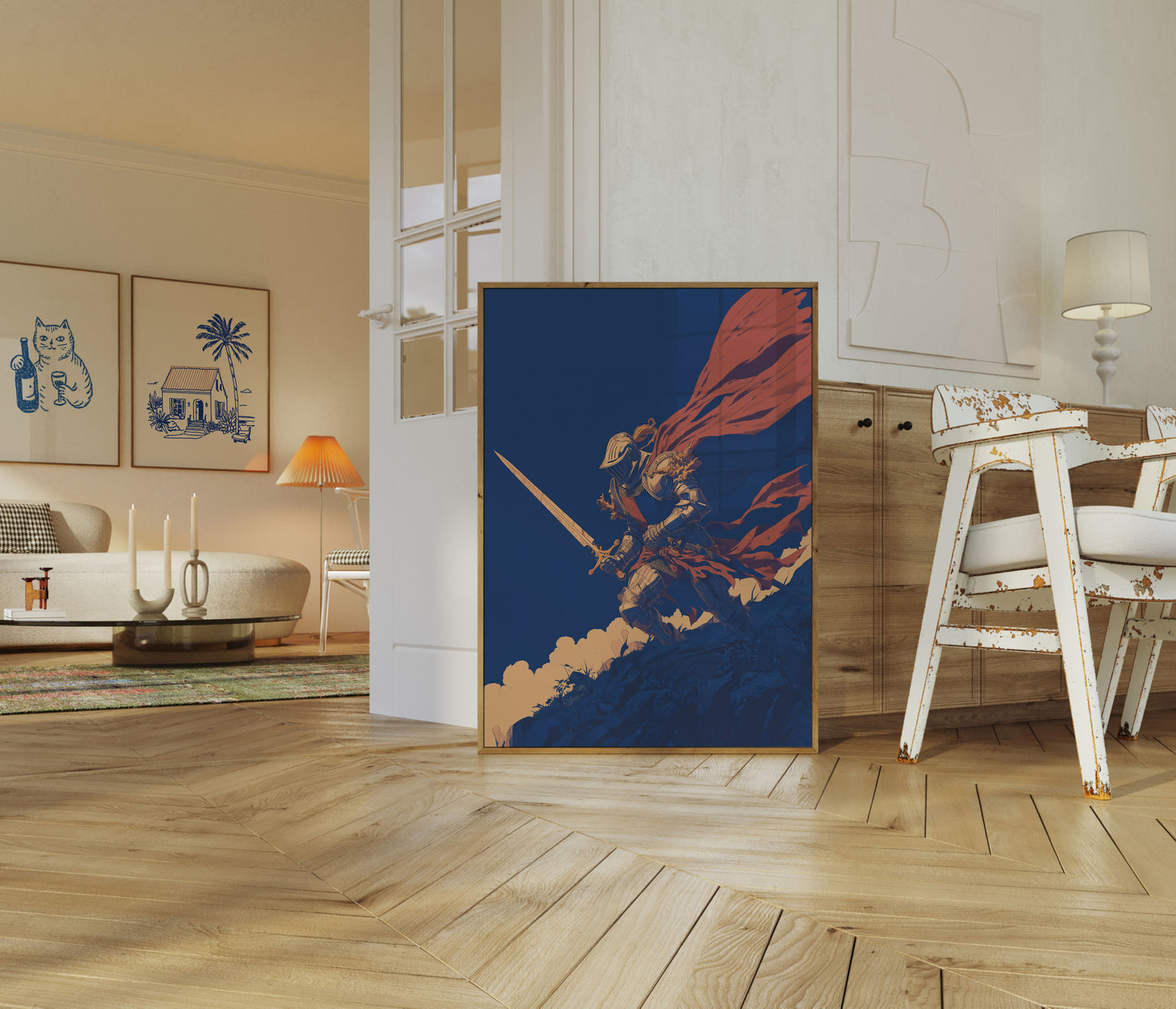 Crimson Knight's Ascent Poster