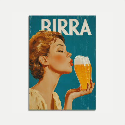 Vintage Italian Birra Beer Poster