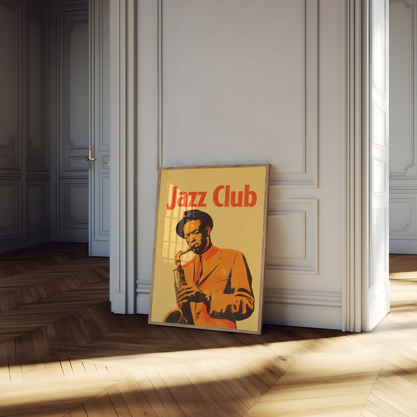 Vintage Jazz Club Saxophonist Poster