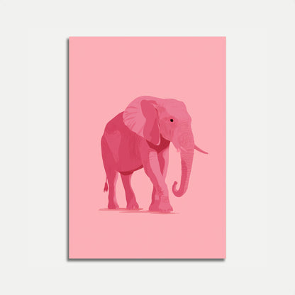 Pink Elephant Minimalist Poster