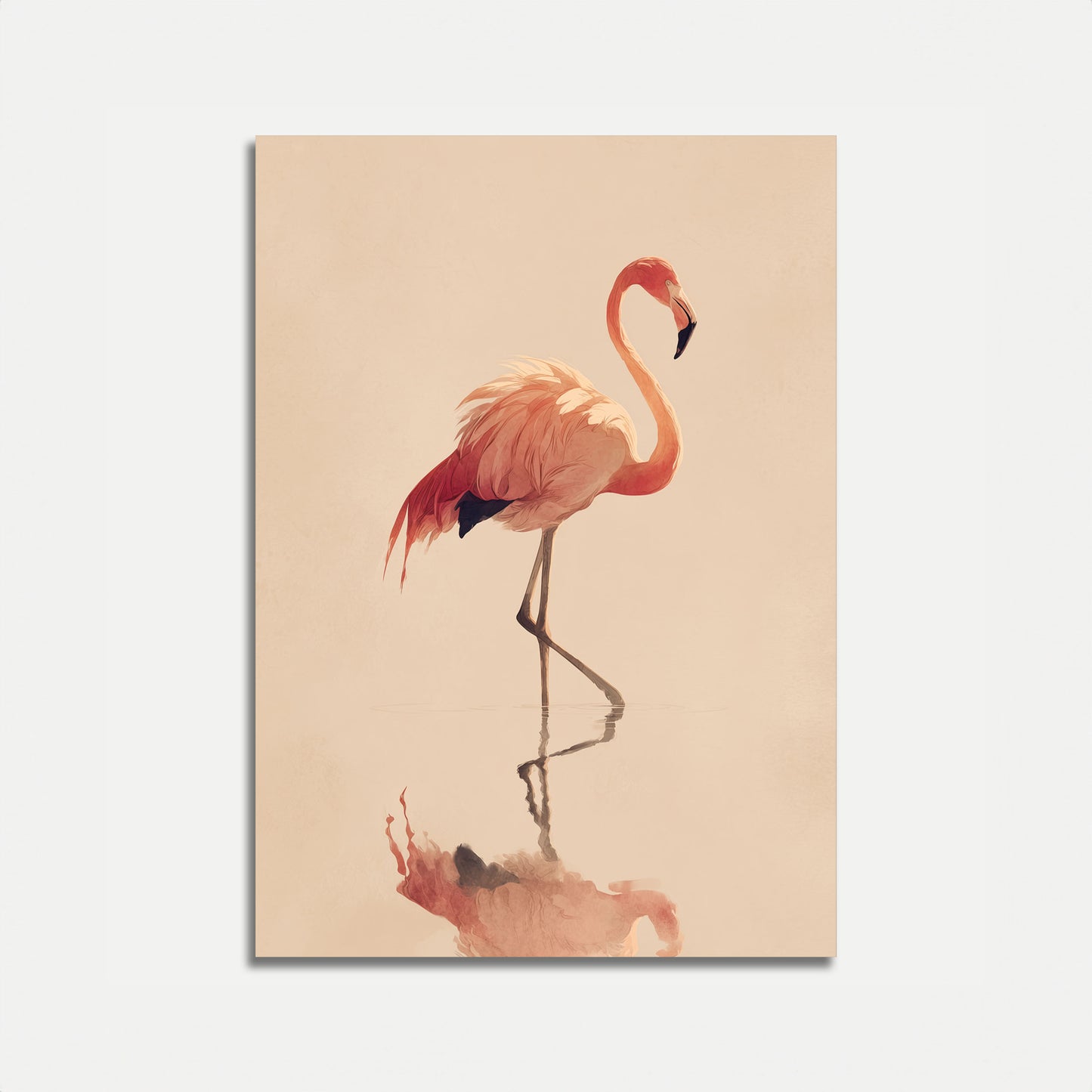 Elegante Fenicottero nell'Acqua Poster