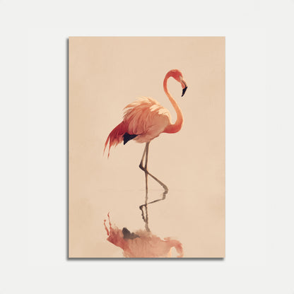 Elegante Fenicottero nell'Acqua Poster