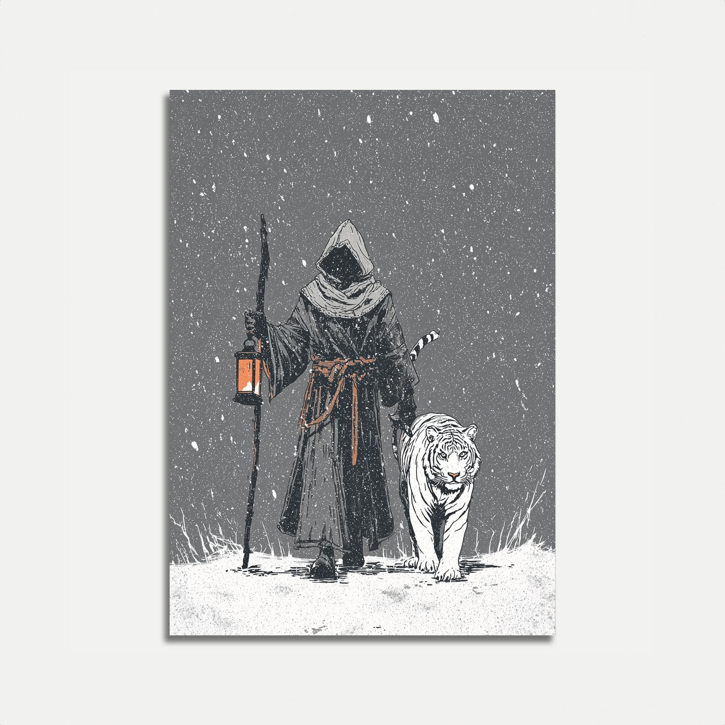 Winter Warrior with Tiger Poster