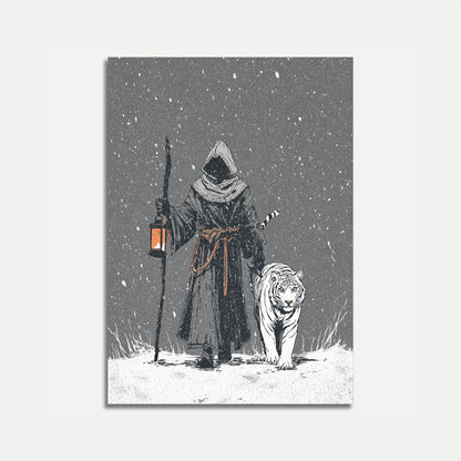 Winter Warrior with Tiger Poster