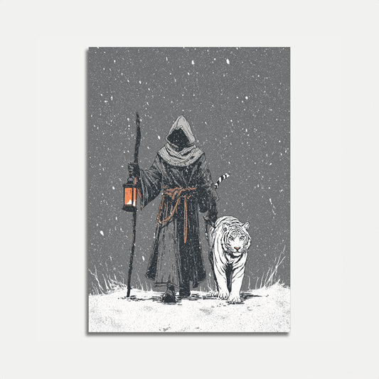Winter Warrior with Tiger Poster