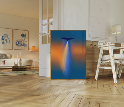 Soaring Eagle with Golden Light Poster