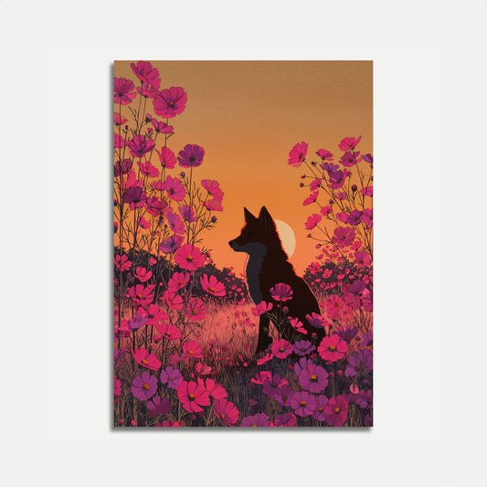Volpe nei Fiori del Cosmo Poster