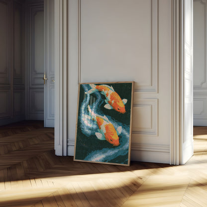 Koi-Karpfen im Wasser Poster