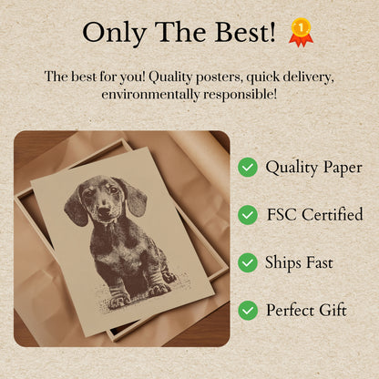 Adorable Dachshund Sketch Poster