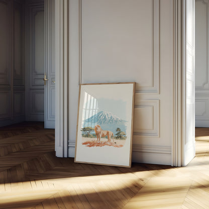 Majestic Lion Kilimanjaro Poster