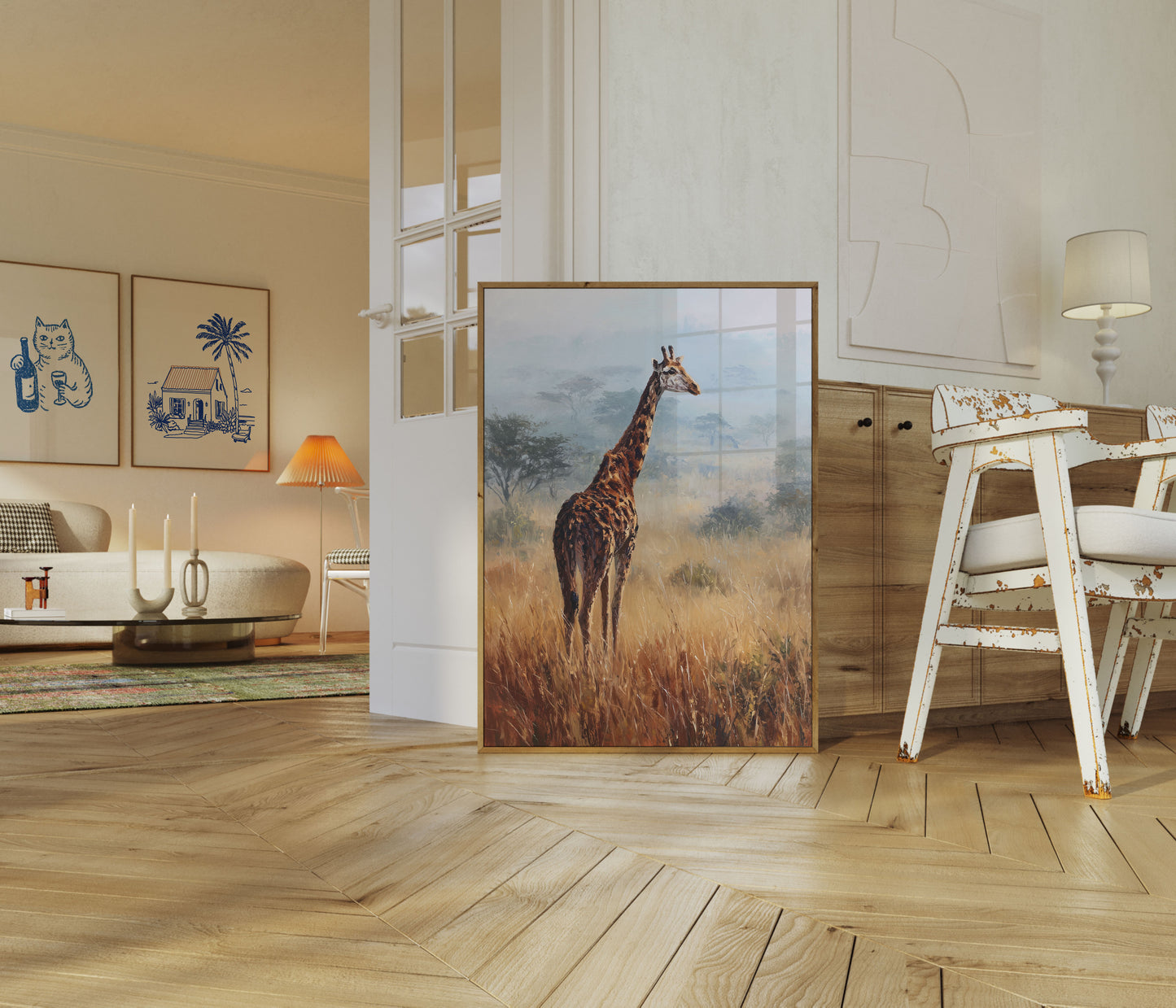 Serene Savanna Giraffe Poster