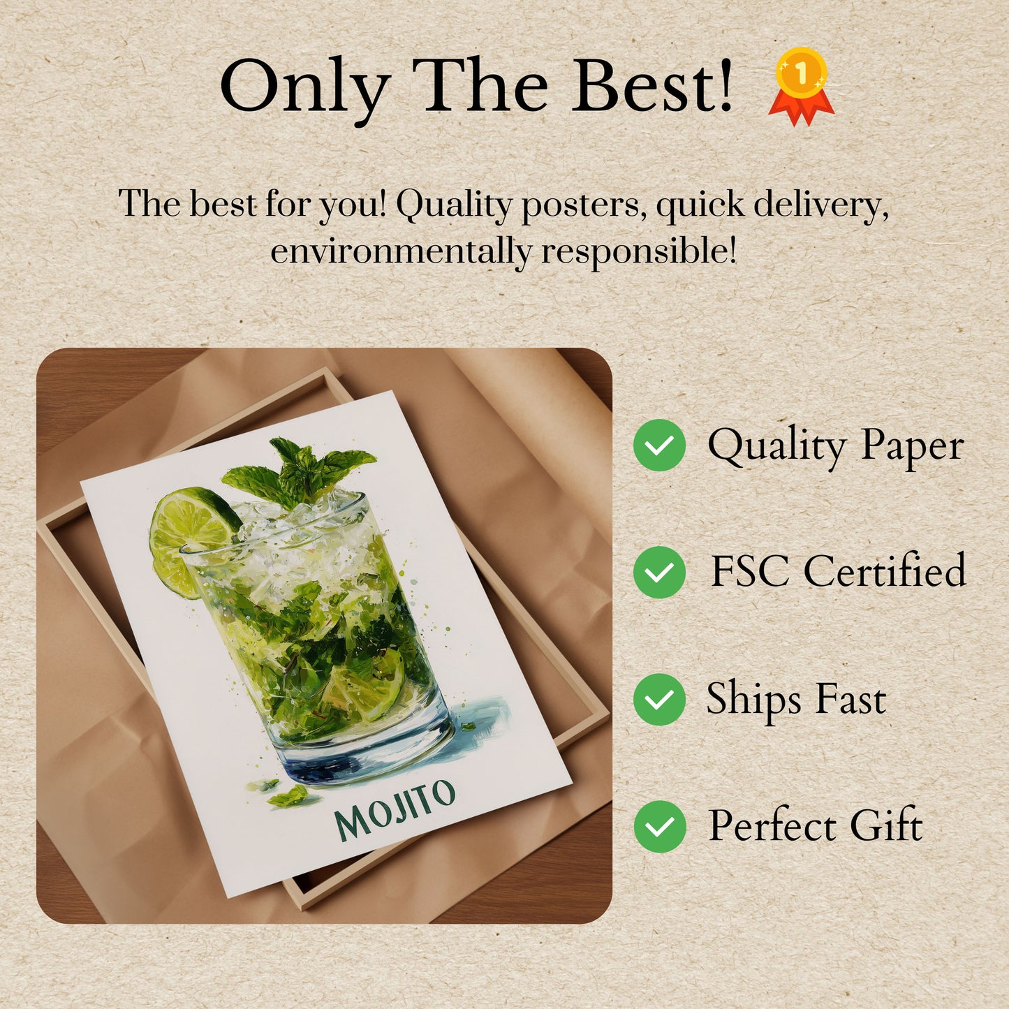 Refreshing Green Mojito Poster