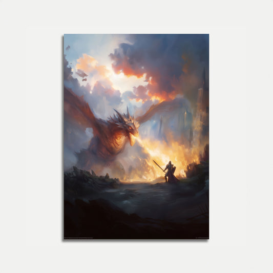 Dragon's Fiery Battle Poster