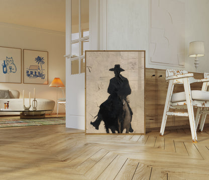 Silhouette eines Cowboys Poster
