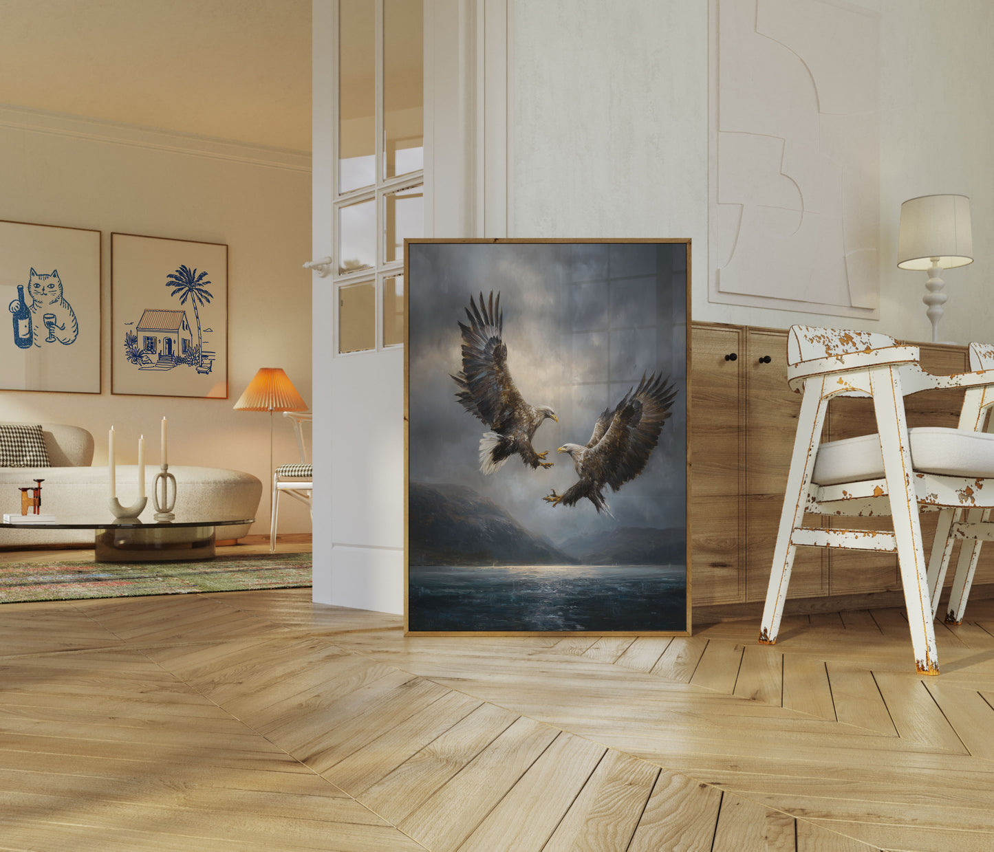 Majestic Eagles in Flight Poster