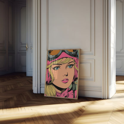 Retro Pilot Girl Poster