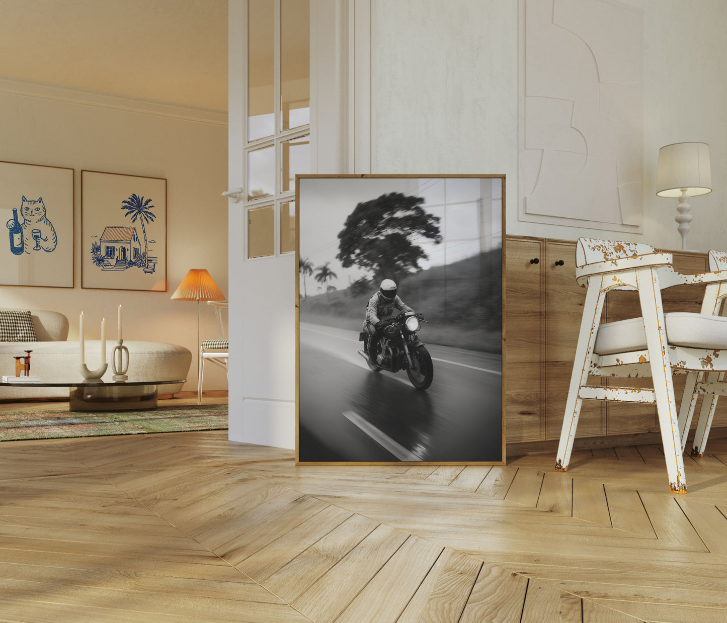 Affiche Vintage de Moto Speed Rider