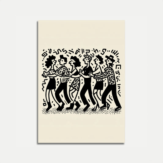 Dancing Figures Retro Poster