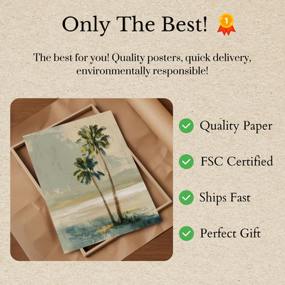 Plakat Spokój Tropikalnej Plaży Palm Beach