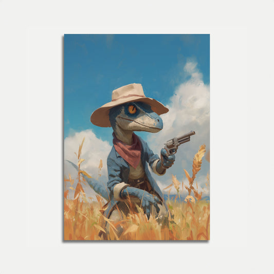 Dino Cowboy Wild West Poster