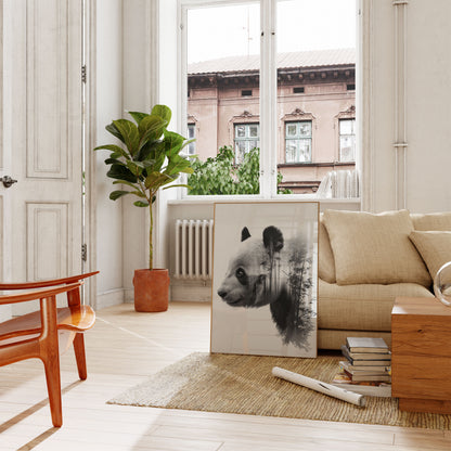 Panda Bamboo Forest Portrait Poster