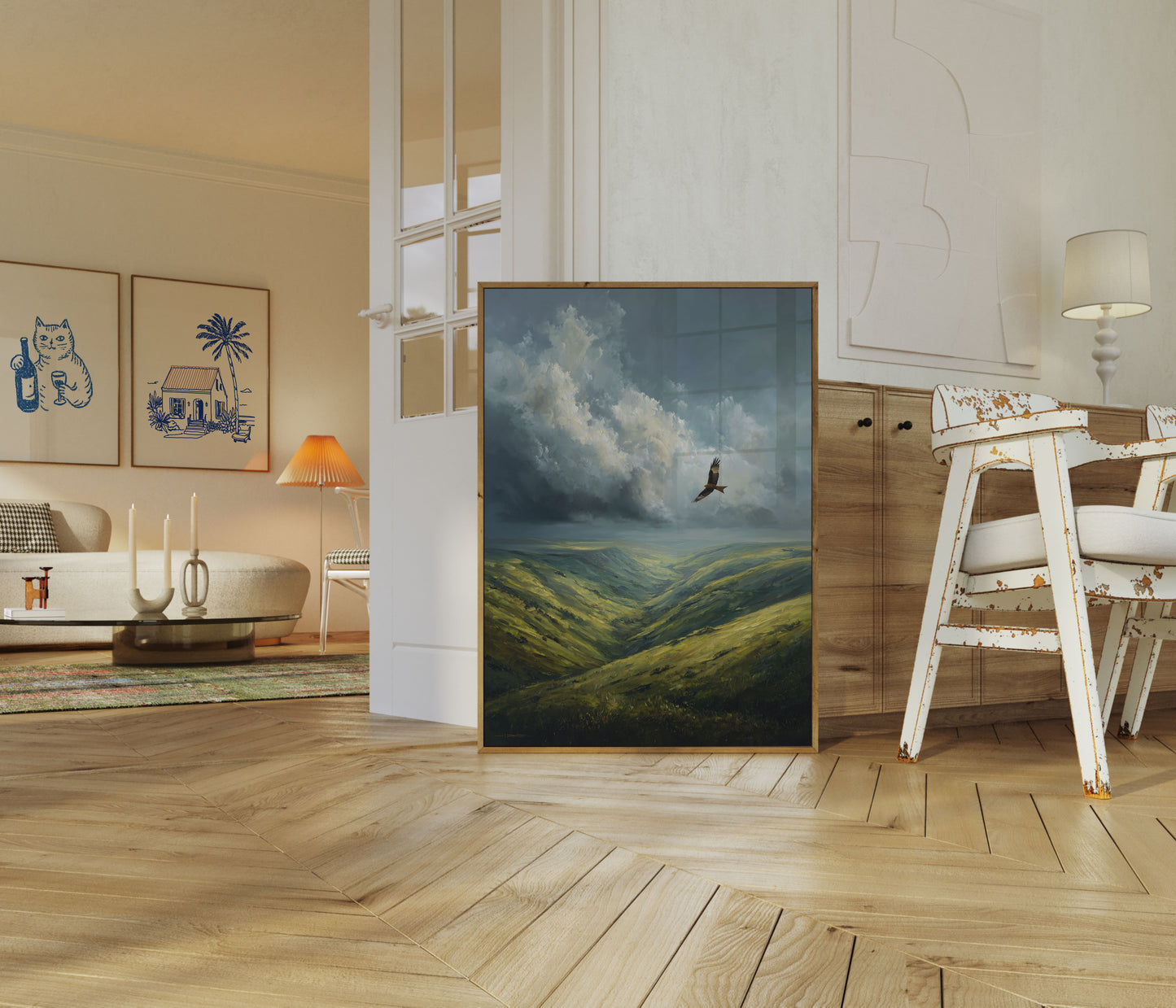 Eagle Soaring Over Valley Poster
