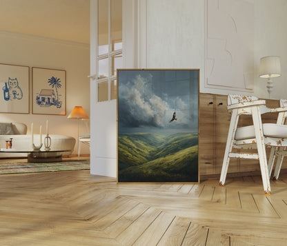 Eagle Soaring Over Valley Poster