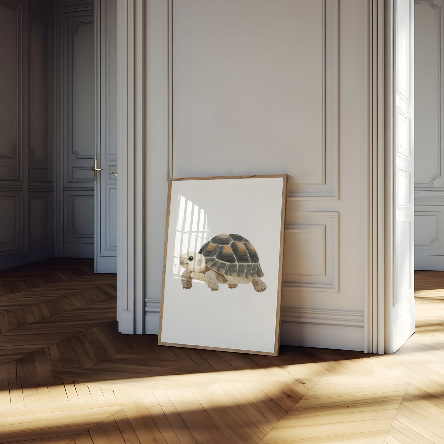 Adorable Tortoise Illustrated Poster