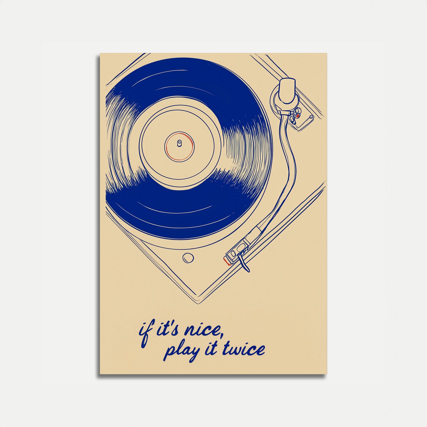 Vintage Vinyl Turntable Music Poster