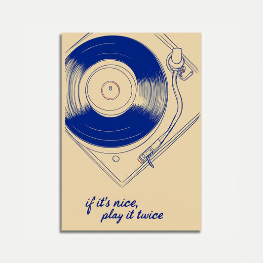 Vintage Vinyl Turntable Music Poster
