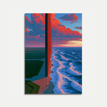 Sunset Lighthouse Coastal Poster