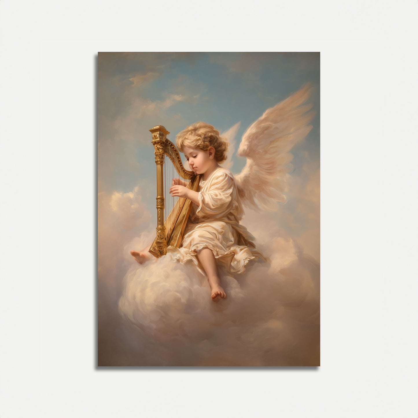 Heavenly Angel Harp Poster
