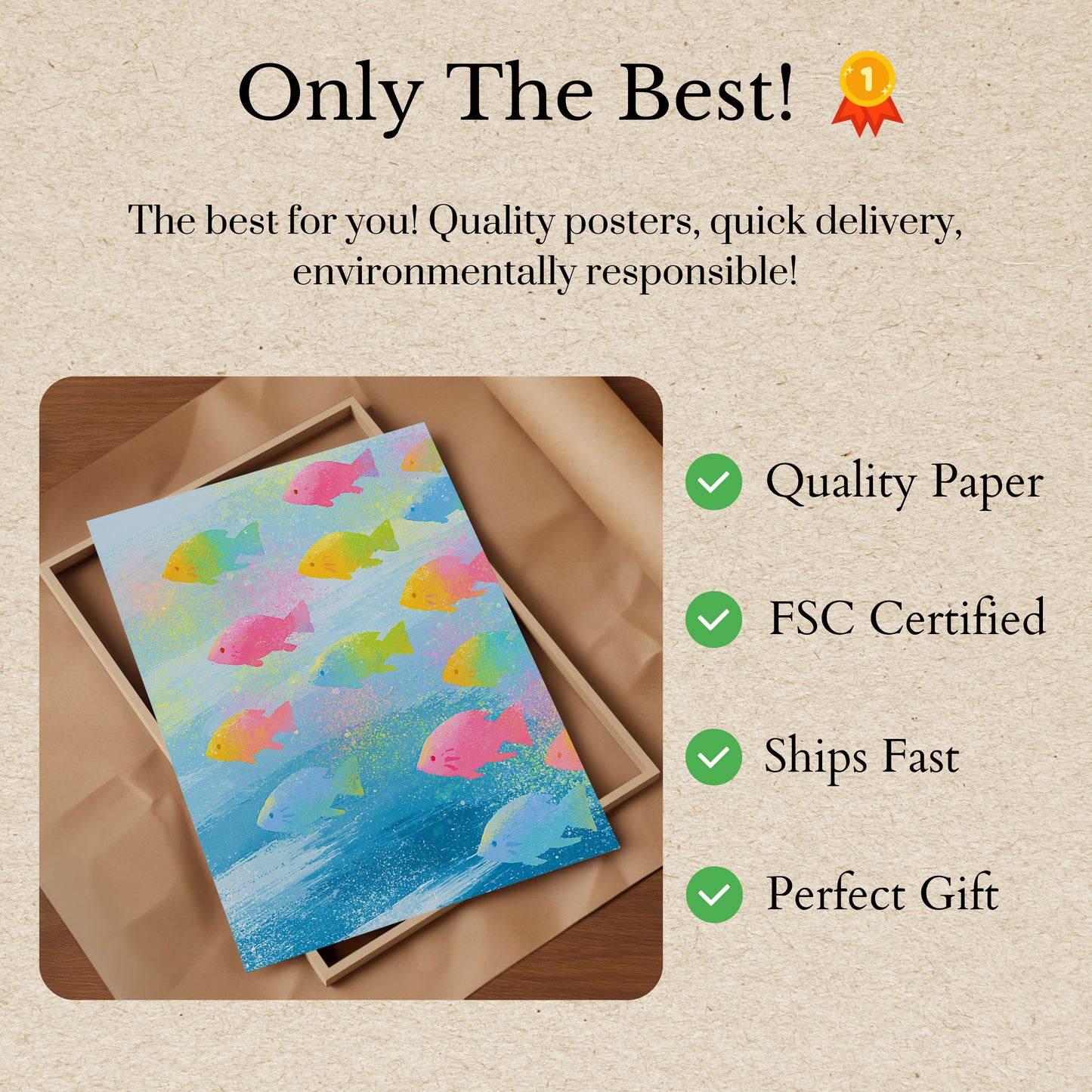 Colorful Fish School Poster