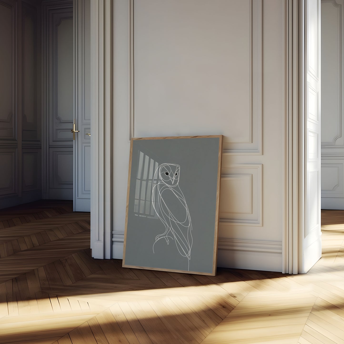 Poster di Gufo Lineare Elegante