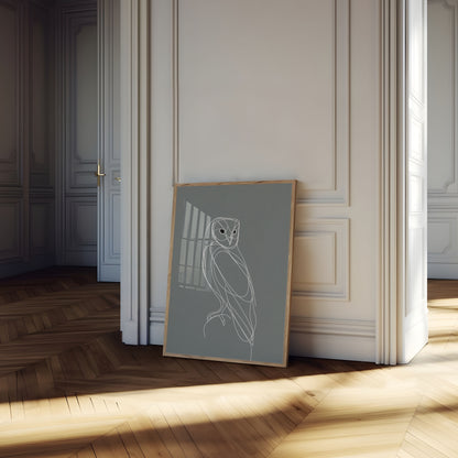 Poster di Gufo Lineare Elegante