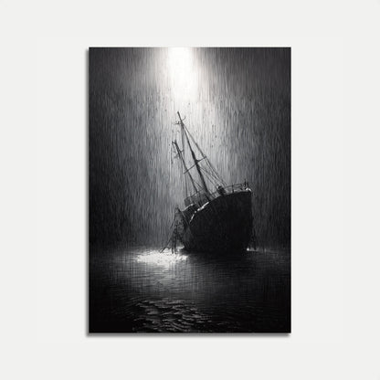 Cartaz do Navio Naufragado em Águas Tempestuosas